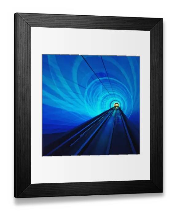 Framed Print : Lighted subway tunnel, Shanghai, China Framed Print : Lighted subway tunnel, Shanghai, China