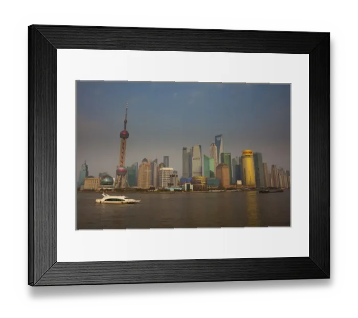 Framed Print : The Shanghai Pudong New Area skyline, including the Oriental Pearl Tower, the Shanghai