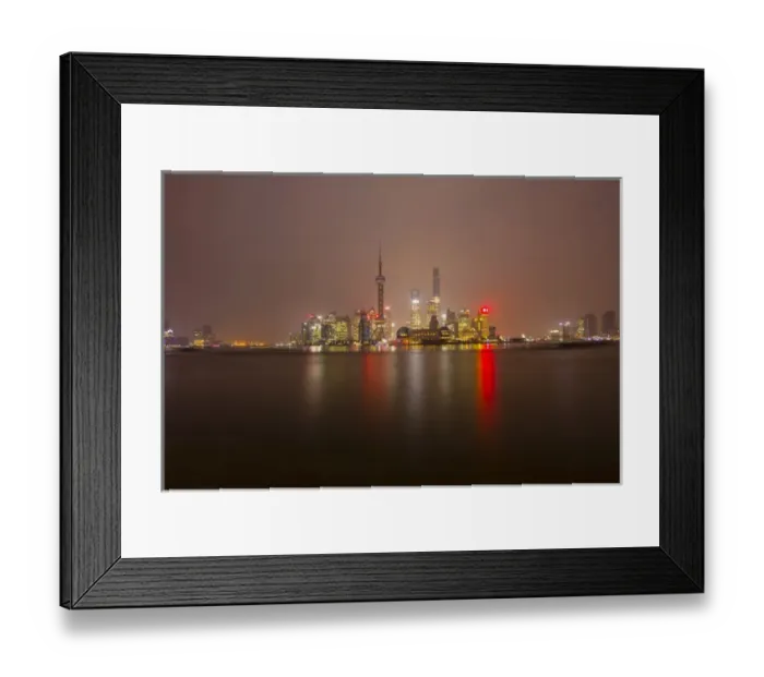 Framed Print : China, Shanghai. Downtown buildings at night Framed Print : China, Shanghai. Downtown buildings at night