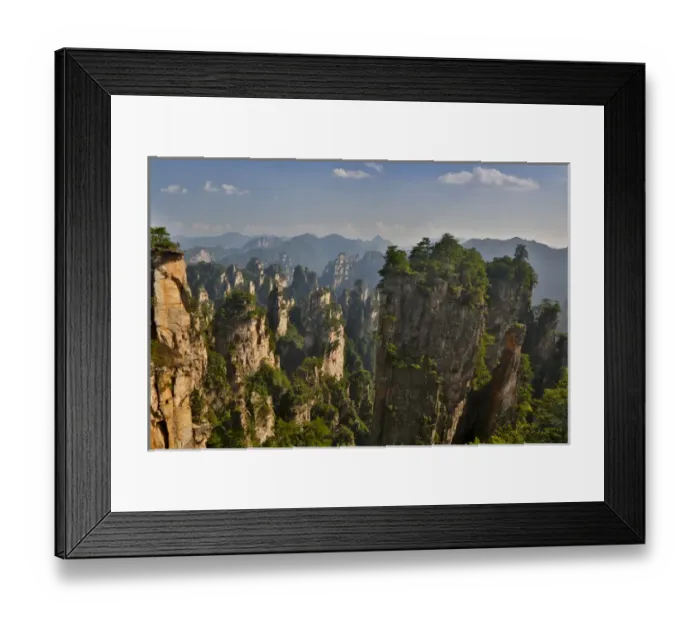 Framed Print : Hallelujah Mountains China, Wulingyuan District, Landscape and many peaks on display Framed Print : Hallelujah Mountains China, Wulingyuan District, Landscape and many peaks on display