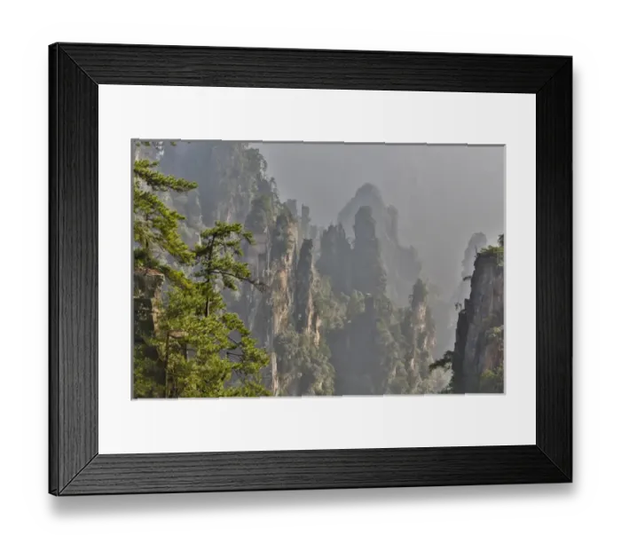 Framed Print : Hallelujah Mountains China, Wulingyuan District, Landscape and many peaks on display