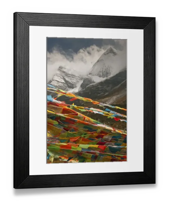 Framed Print : Prayer Flags near Milk Lake, Yading Natural area near Daocheng Framed Print : Prayer Flags near Milk Lake, Yading Natural area near Daocheng