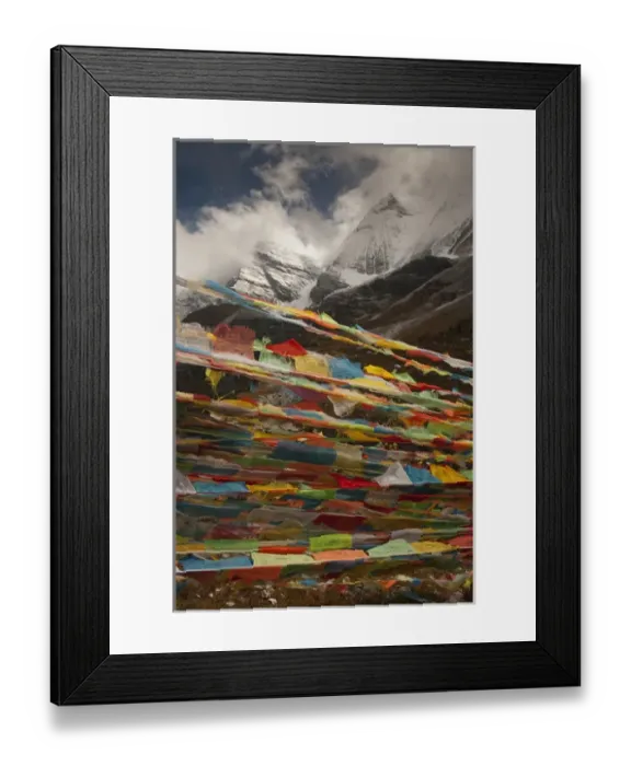 Framed Print : Prayer Flags near Milk Lake, Yading Natural area near Daocheng Framed Print : Prayer Flags near Milk Lake, Yading Natural area near Daocheng