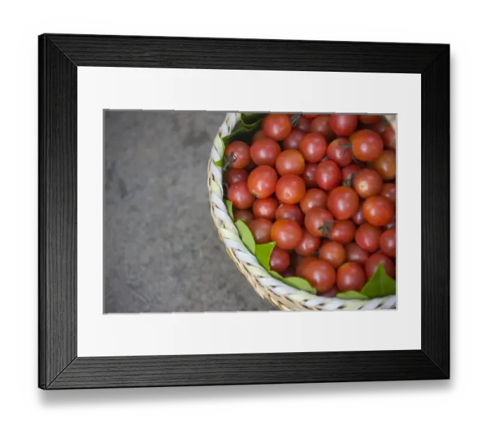 Framed Print : Basket of tomatoes, China Framed Print : Basket of tomatoes, China