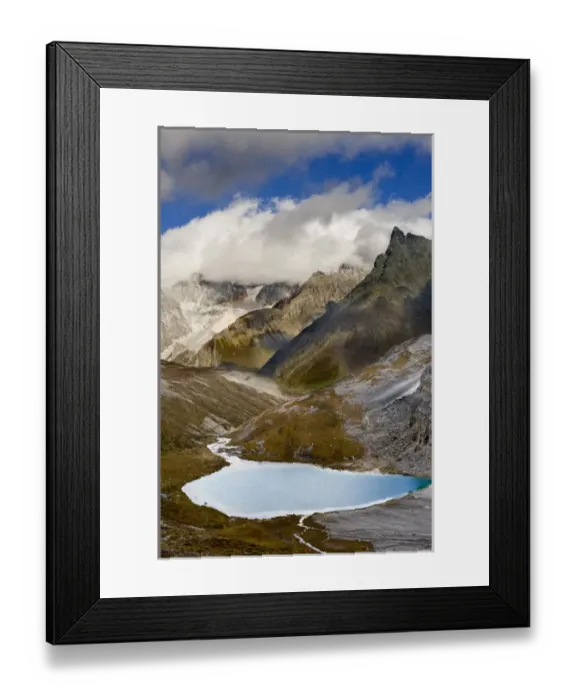 Framed Print : Milk Lake and clearing storm, Yading Nature Reserve, near Daocheng, Western Sichuan Province Framed Print : Milk Lake and clearing storm, Yading Nature Reserve, near Daocheng, Western Sichuan Province