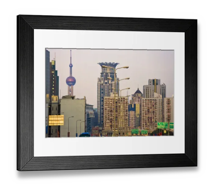 Framed Print : Buildings in downtown, Shanghai, China