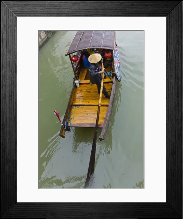 Framed Print : Rowing boat on the Grand Canal, Zhujiajiao, near Shanghai, China Framed Print : Rowing boat on the Grand Canal, Zhujiajiao, near Shanghai, China
