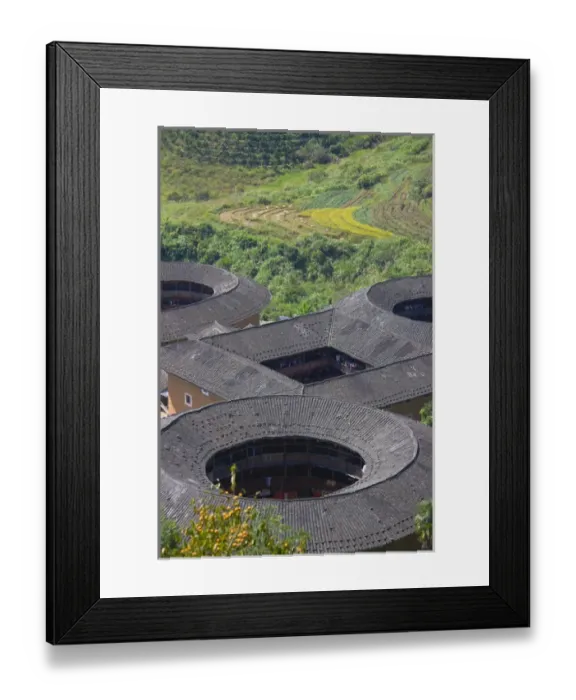 Framed Print : Tianluokeng Tulou cluster, UNESCO World Heritage site, Fujian, China These are earthen houses Framed Print : Tianluokeng Tulou cluster, UNESCO World Heritage site, Fujian, China These are earthen houses