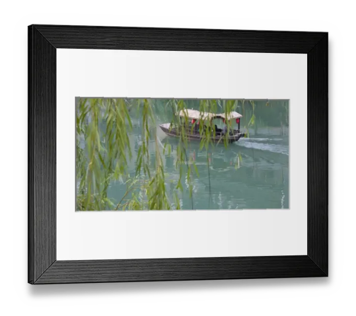 Framed Print : Boat on Wuyang River, Zhenyuan, Guizhou, China Framed Print : Boat on Wuyang River, Zhenyuan, Guizhou, China