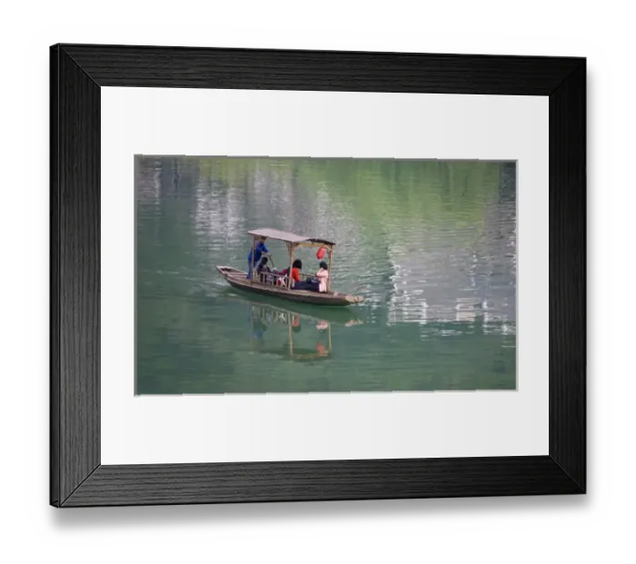 Framed Print : Boat on Wuyang River, Zhenyuan, Guizhou, China