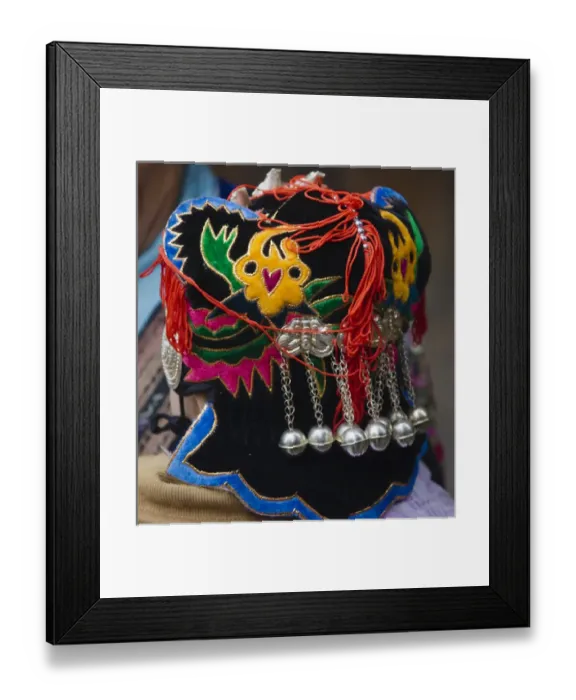 Framed Print : Langde Miao baby with traditional hairdress, Kaili, Guizhou, China Framed Print : Langde Miao baby with traditional hairdress, Kaili, Guizhou, China