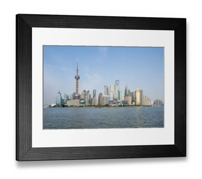 Framed Print : Pearl Tower over Pudong district skyline and Huangpu River Shanghai, China Framed Print : Pearl Tower over Pudong district skyline and Huangpu River Shanghai, China