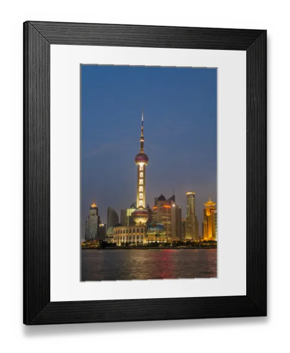 Framed Print : Pearl Tower over Pudong district skyline and Huangpu River Shanghai, China Framed Print : Pearl Tower over Pudong district skyline and Huangpu River Shanghai, China