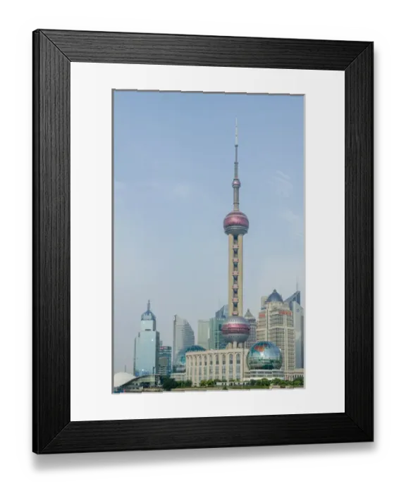Framed Print : Pearl Tower over Pudong district skyline Shanghai, China Framed Print : Pearl Tower over Pudong district skyline Shanghai, China