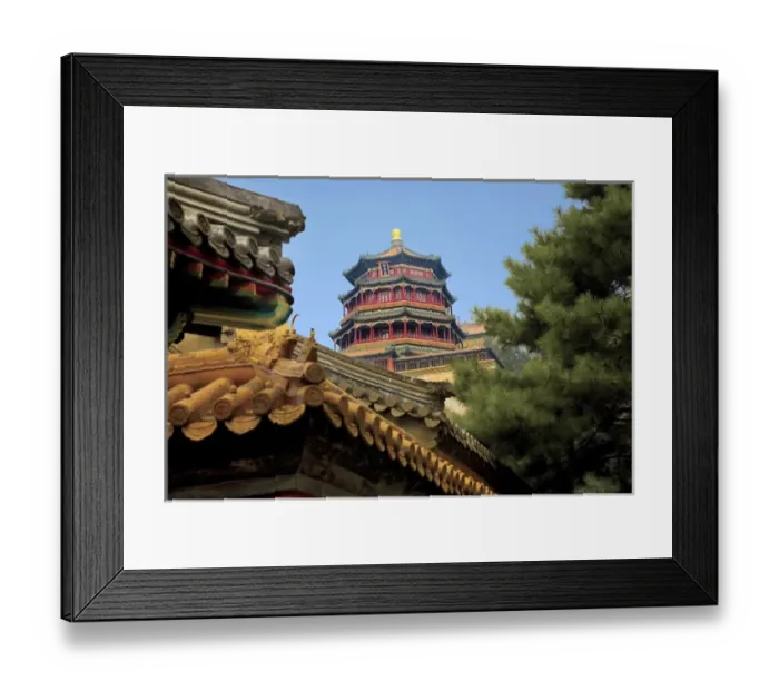 Framed Print : Beijing, China, The Pavilion of Buddhist Fragrance, at the Summer Palace