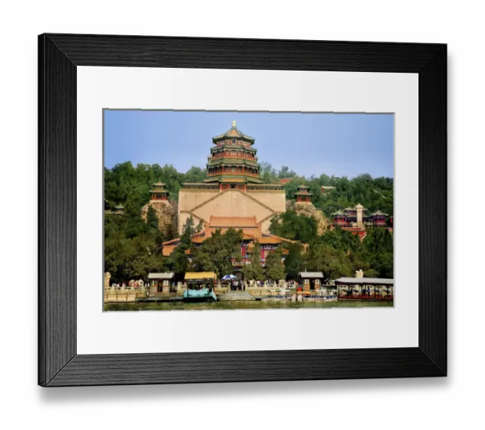 Framed Print : Beijing, China, The Pavilion of Buddhist Fragrance, at the Summer Palace in front