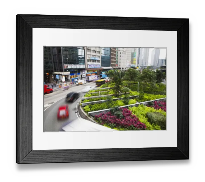 Framed Print : Asia; China; Hong Kong; Trafic Circle in Down Town Hong Kong Framed Print : Asia; China; Hong Kong; Trafic Circle in Down Town Hong Kong