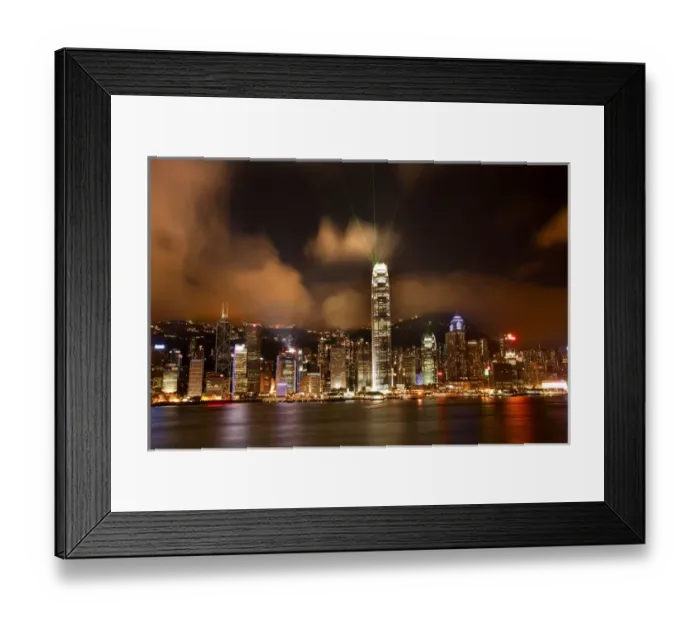 Framed Print : Hong Kong Harbor at Night Lightshow from Kowloon Reflection Framed Print : Hong Kong Harbor at Night Lightshow from Kowloon Reflection
