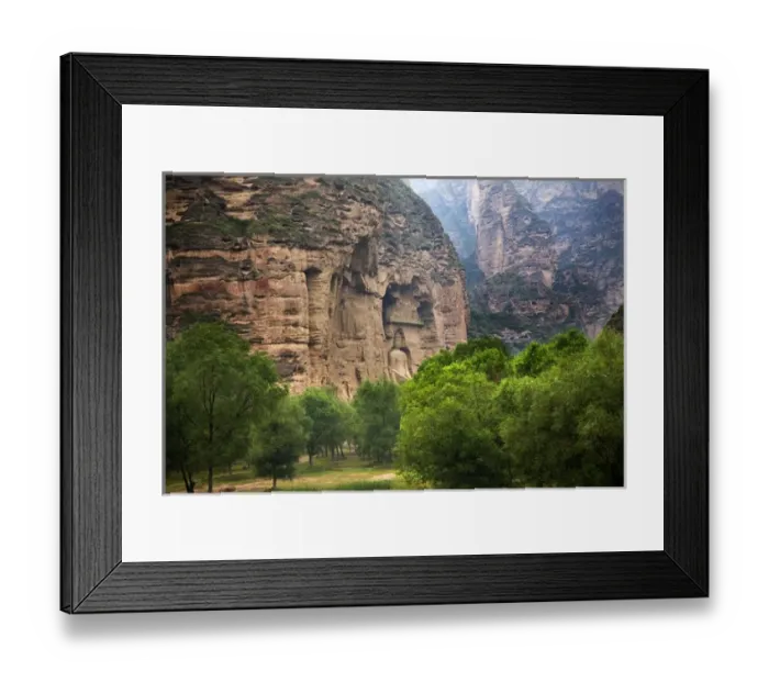 Framed Print : Buddha Statue Cliff Carving Binglin Si Bright Spirit Buddhist Temple Lanzhou Gansu China