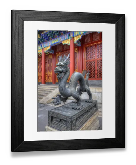 Framed Print : Asia; China; Beijing; Statue at enterance to Summer Palace