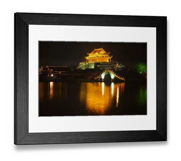 Framed Print : Ancient Dragon Pavilion Longting Park Night Reflection Bridge Kaifeng China Kaifeng Framed Print : Ancient Dragon Pavilion Longting Park Night Reflection Bridge Kaifeng China Kaifeng