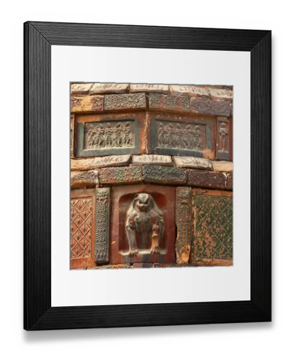 Framed Print : Ancient Crouching Tiger Dancer Bricks Buddhas Dancers Chinese Officials Iron Pagoda