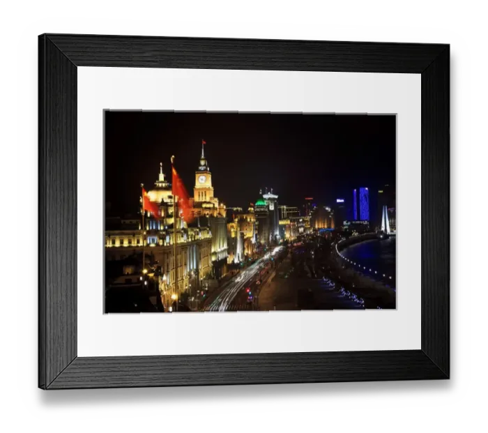 Framed Print : The Bund, Old Part of Shanghai, At Night with Cars Framed Print : The Bund, Old Part of Shanghai, At Night with Cars