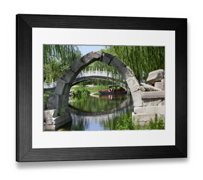 Framed Print : Canqiao Ruined Bridge Yuanming Yuan Old Summer Palace Willows Beijing China Last