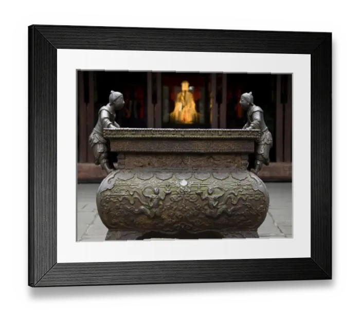 Framed Print : Ornate Iron Pot Liu Bei Statue, Wuhou Memorial, Three Kingdoms, Temple, Chengdu, Sichuan Framed Print : Ornate Iron Pot Liu Bei Statue, Wuhou Memorial, Three Kingdoms, Temple, Chengdu, Sichuan