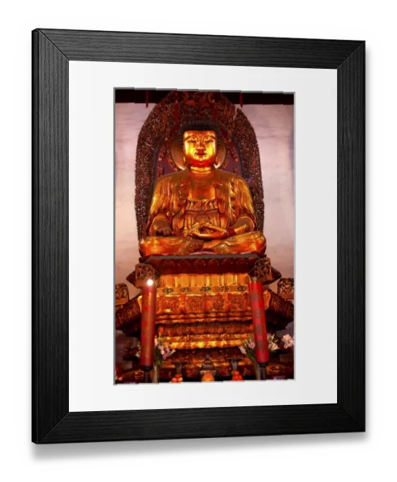 Framed Print : Gold Buddhist Statue Jade Buddha Temple Jufo Si Shanghai China Most famous buddhist Framed Print : Gold Buddhist Statue Jade Buddha Temple Jufo Si Shanghai China Most famous buddhist