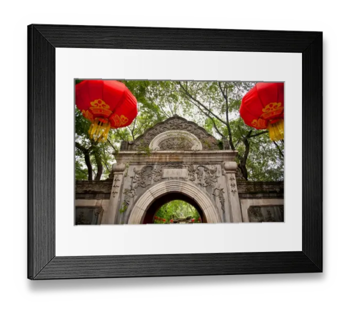 Framed Print : Stone Gate Garden Red Lanterns Prince Gongs Mansion, Beijing China