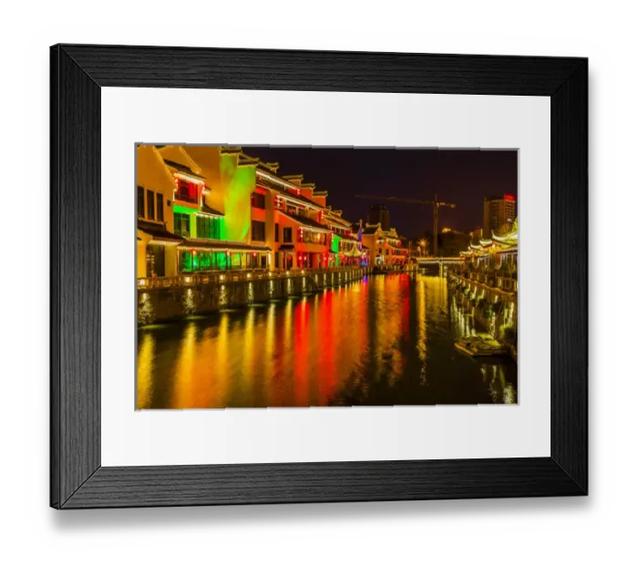 Framed Print : Water Canal Near Nanchang Temple Wuxi Jiangsu Province, China