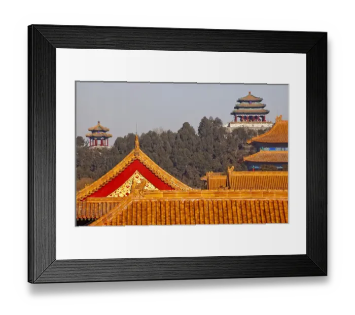 Framed Print : Jinshang Park Pavilions from Forbidden City Yellow Roofs GugongDecorations Emperor s Framed Print : Jinshang Park Pavilions from Forbidden City Yellow Roofs GugongDecorations Emperor s