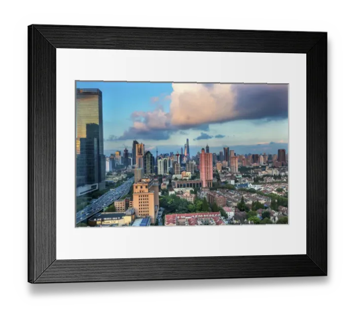 Framed Print : Puxi Pudong Buildings World Financial Center Jinmao Tower Modern Skyscrapers Shanghai
