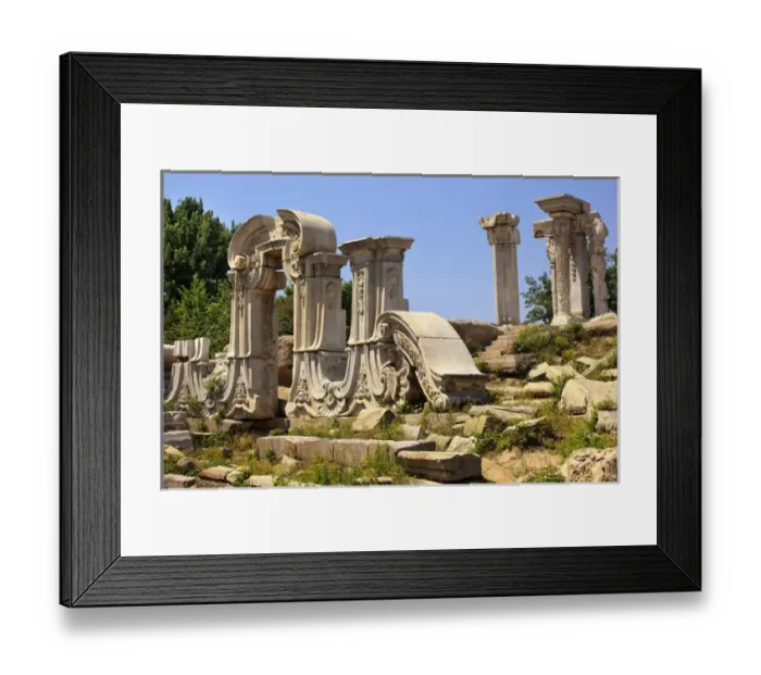 Framed Print : Ancient Gate Ruins Pillars Old Summer Palace Yuanming Yuan Beijing China Old Summer Framed Print : Ancient Gate Ruins Pillars Old Summer Palace Yuanming Yuan Beijing China Old Summer