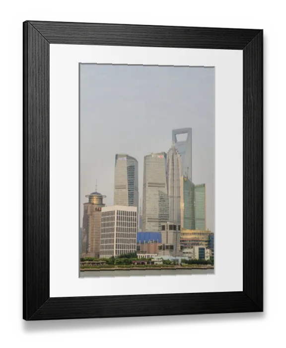 Framed Print : Pudong district skyline and Huangpu River Shanghai, China