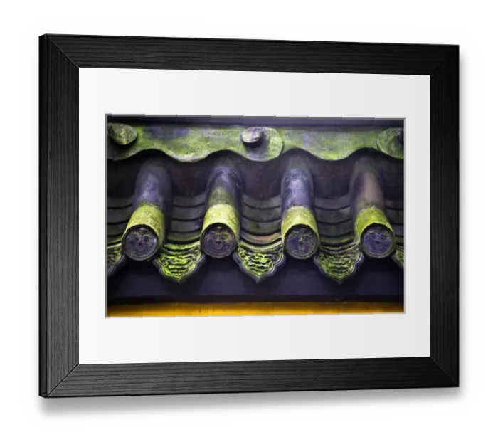 Framed Print : Roof Tiles Faces Green Moss Baoguang Si Shining Treasure Buddhist Temple Chengdu Framed Print : Roof Tiles Faces Green Moss Baoguang Si Shining Treasure Buddhist Temple Chengdu