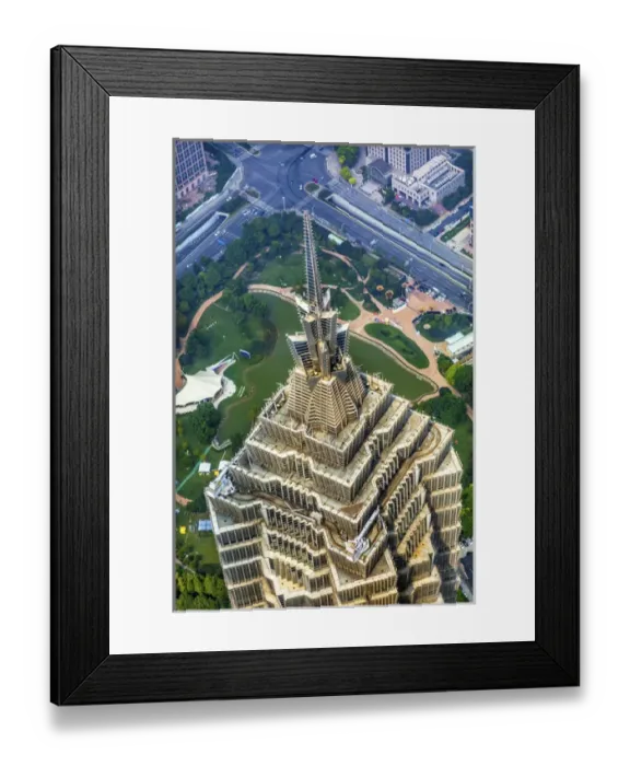 Framed Print : Jin Mao Tower Skyscraper Close Up Patterns and Designs Liujiashui Financial District
