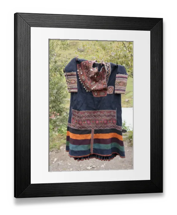 Framed Print : Georgia, Mtskheta, Juta. A hanging piece of traditional clothing from Georgia Framed Print : Georgia, Mtskheta, Juta. A hanging piece of traditional clothing from Georgia