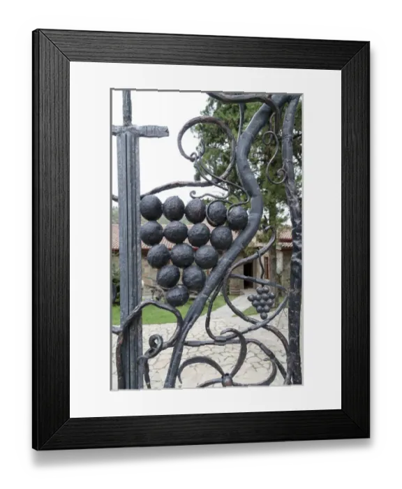 Framed Print : Georgia, Mtskheta. Decorative grapes on a metal fence Framed Print : Georgia, Mtskheta. Decorative grapes on a metal fence