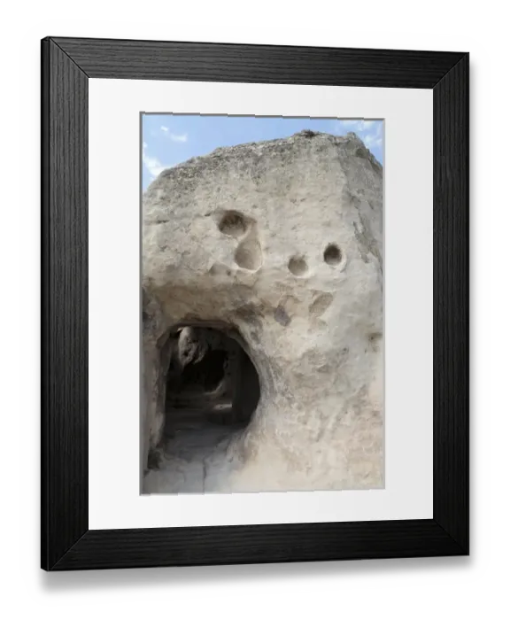 Framed Print : Georgia, Uplistsikhe. A room carved into a cliff face