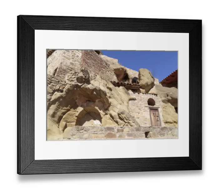 Framed Print : Georgia, Kakheti. Buildings built into a rockface at the David Gareja Monastery Framed Print : Georgia, Kakheti. Buildings built into a rockface at the David Gareja Monastery