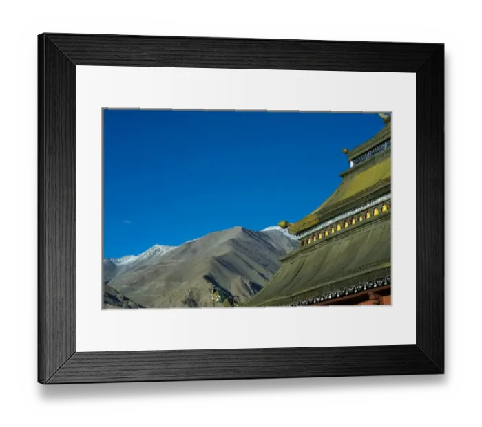 Framed Print : India, Ladakh, Leh, Shanti stupa with Himalaya in background