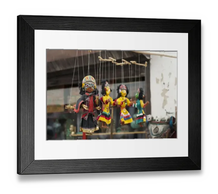 Framed Print : India, Ladakh, Alchi, traditional puppets with hindu and buddhist face