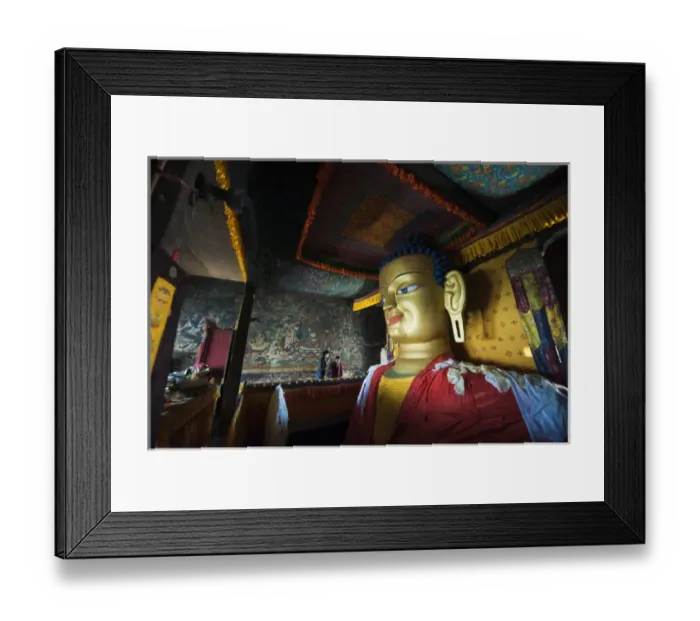 Framed Print : India, Ladakh, Shey, large golden buddha in Shey Monastery (gompa)