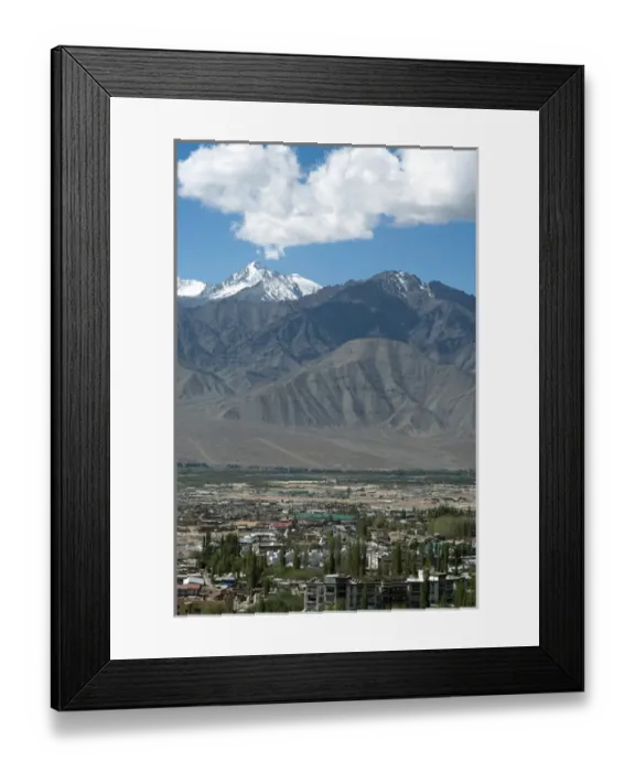 Framed Print : India, Ladakh, Leh, scenic landscape view of Indus Valley