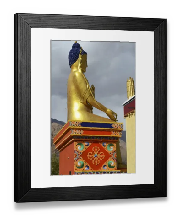 Framed Print : India, Ladakh, Likir, golden buddha in Likir Monastery