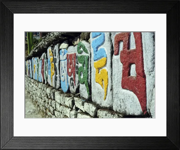 Framed Print : India, West Bengal, Meghma, buddhist colorful script and stupa at the monastery Framed Print : India, West Bengal, Meghma, buddhist colorful script and stupa at the monastery
