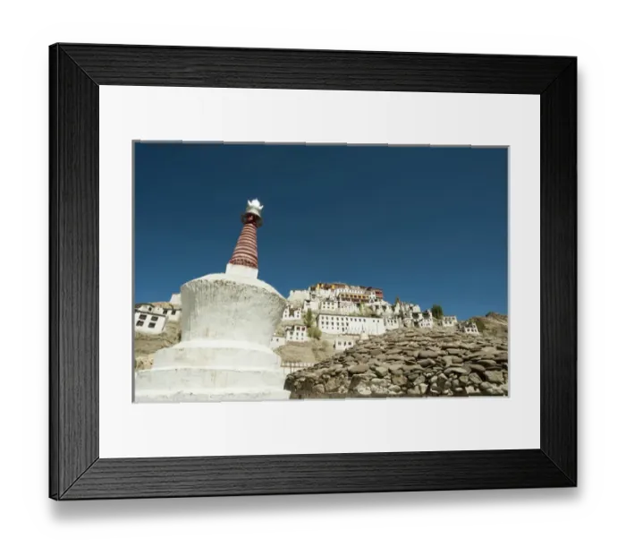 Framed Print : India, Ladakh, Thiksey, Thiksey Gompa (Monastery) on hill in a typical Ladakhi style Framed Print : India, Ladakh, Thiksey, Thiksey Gompa (Monastery) on hill in a typical Ladakhi style