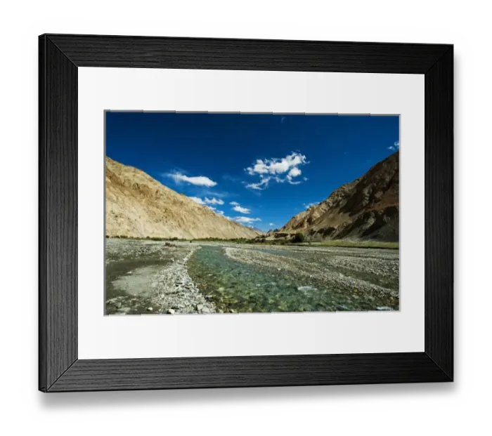 Framed Print : India, Ladakh, Markha Valley, scenic landscape of the Himalayas with Markha stream river Framed Print : India, Ladakh, Markha Valley, scenic landscape of the Himalayas with Markha stream river